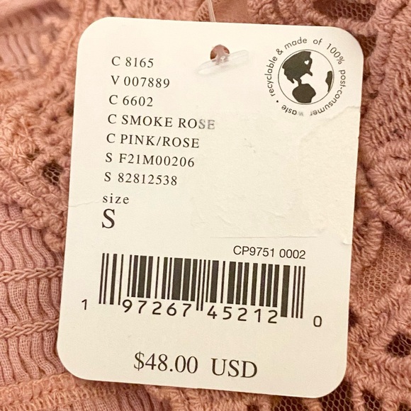 Free People FP One Athena Bralette Smoke Rose Pink - Picture 4 of 6